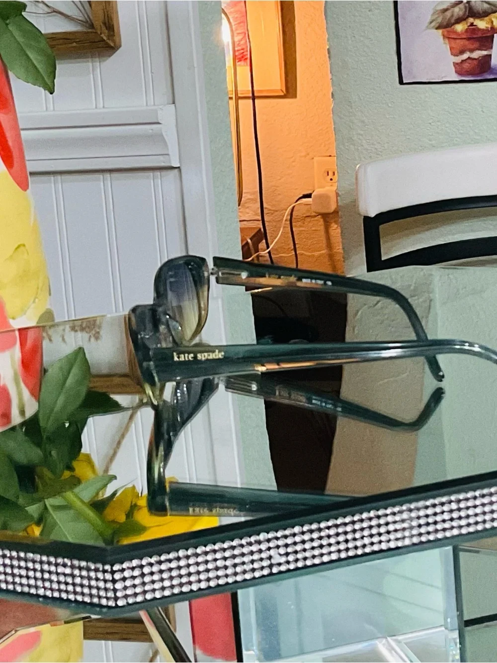 KATE SPADE OLIVE GREEN TRANSLUCENT SUNGLASSES